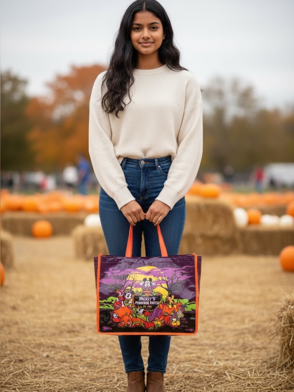 NWT  Disney Parks Mickey’s  Pumpkin Patch 2 Sided Halloween Party Bag- - Picture 4 of 13